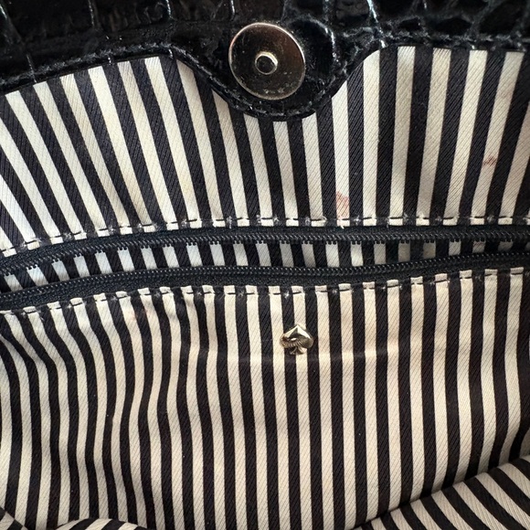 Kate Spade Black Crocodile-Embossed Satchel - Picture 8 of 9
